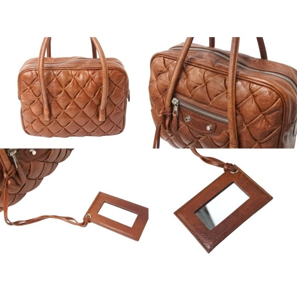 BALENCIAGA Matelasse Sienna Quilted Handbag Brown Goatskin - Picture 3 of 8